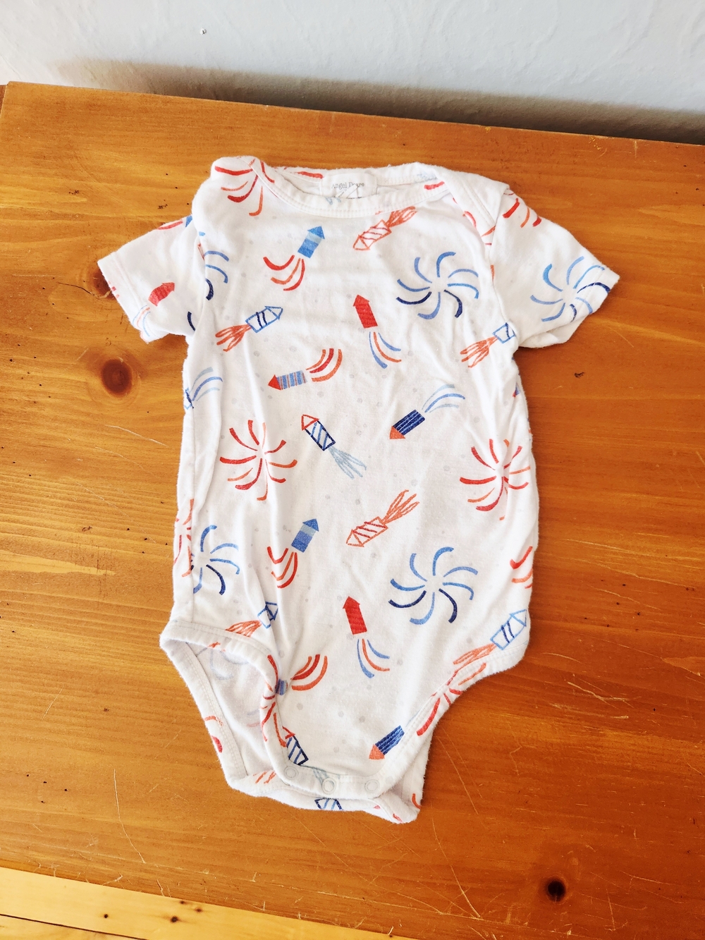 Angel Dear 3-6 Month Bamboo Firework Print Onsie